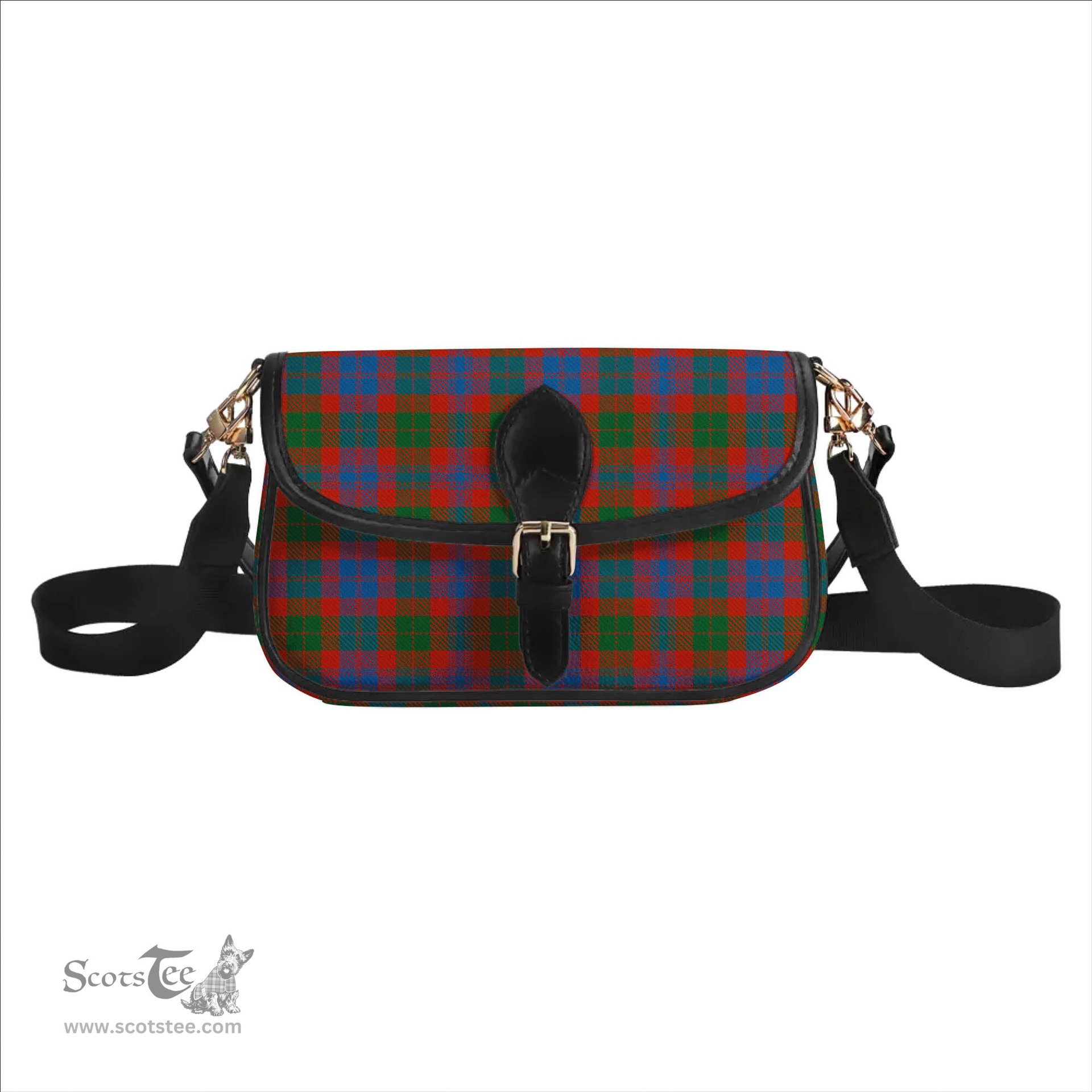 ScotsTee Shop Scottish Black Watch Pipe Band Ancient Tartan Women's Chain Crossbody Bag Square Bag
