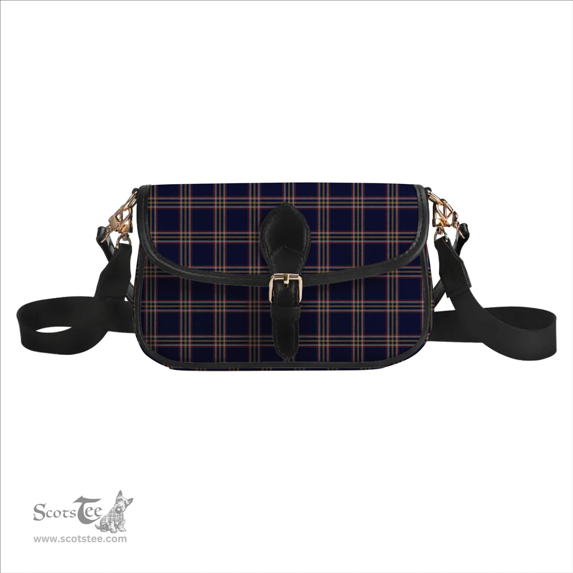 ScotsTee Shop Scottish Crichton Modern Tartan Women's Chain Crossbody Bag Square Bag