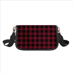 ScotsTee Shop Scottish Cameron Black and Red Modern Tartan Women's Chain Crossbody Bag Square Bag