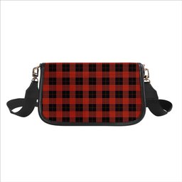 ScotsTee Shop Scottish Cameron Black and Red Ancient Tartan Women's Chain Crossbody Bag Square Bag