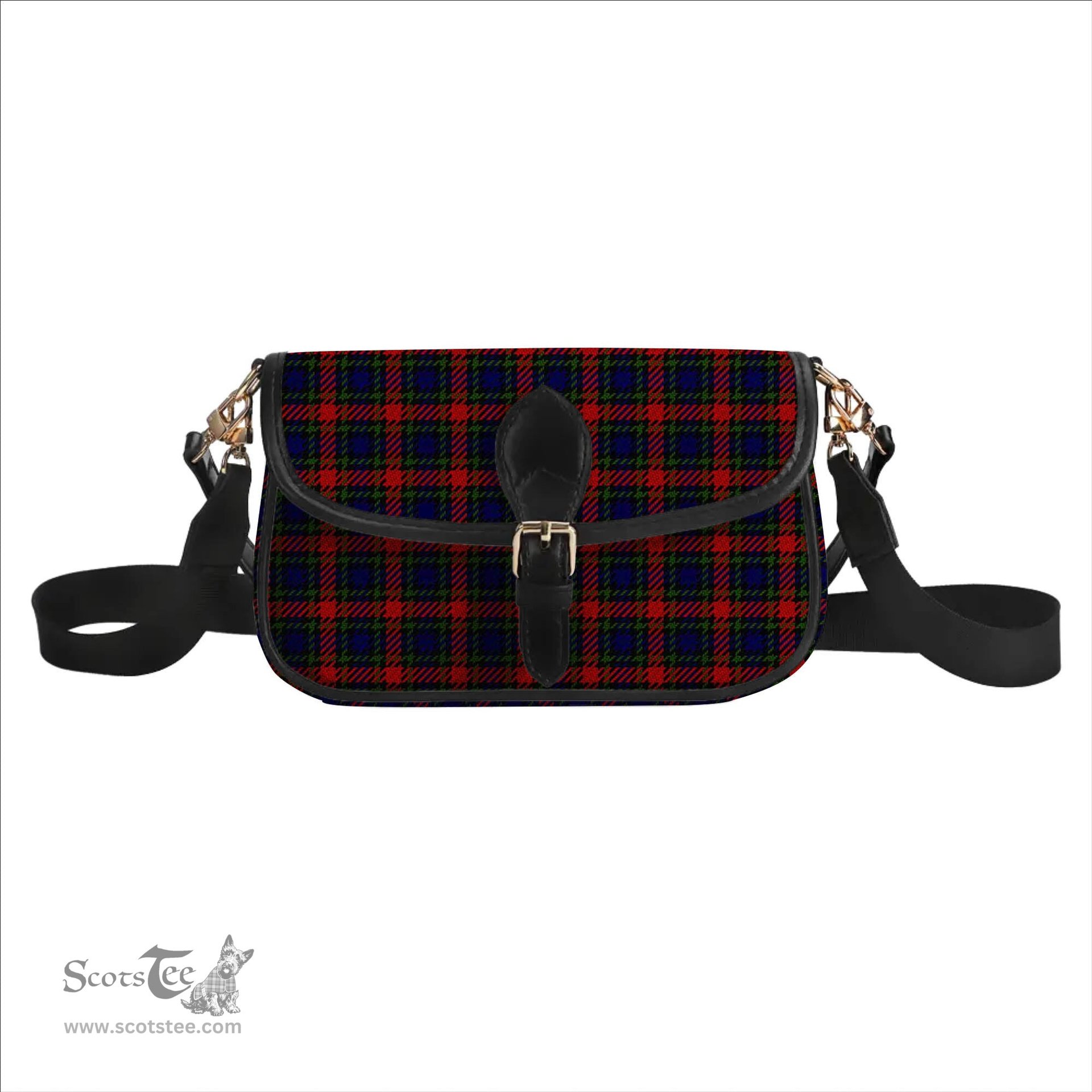 ScotsTee Shop Scottish Clarke Red Tartan Women's Chain Crossbody Bag Square Bag