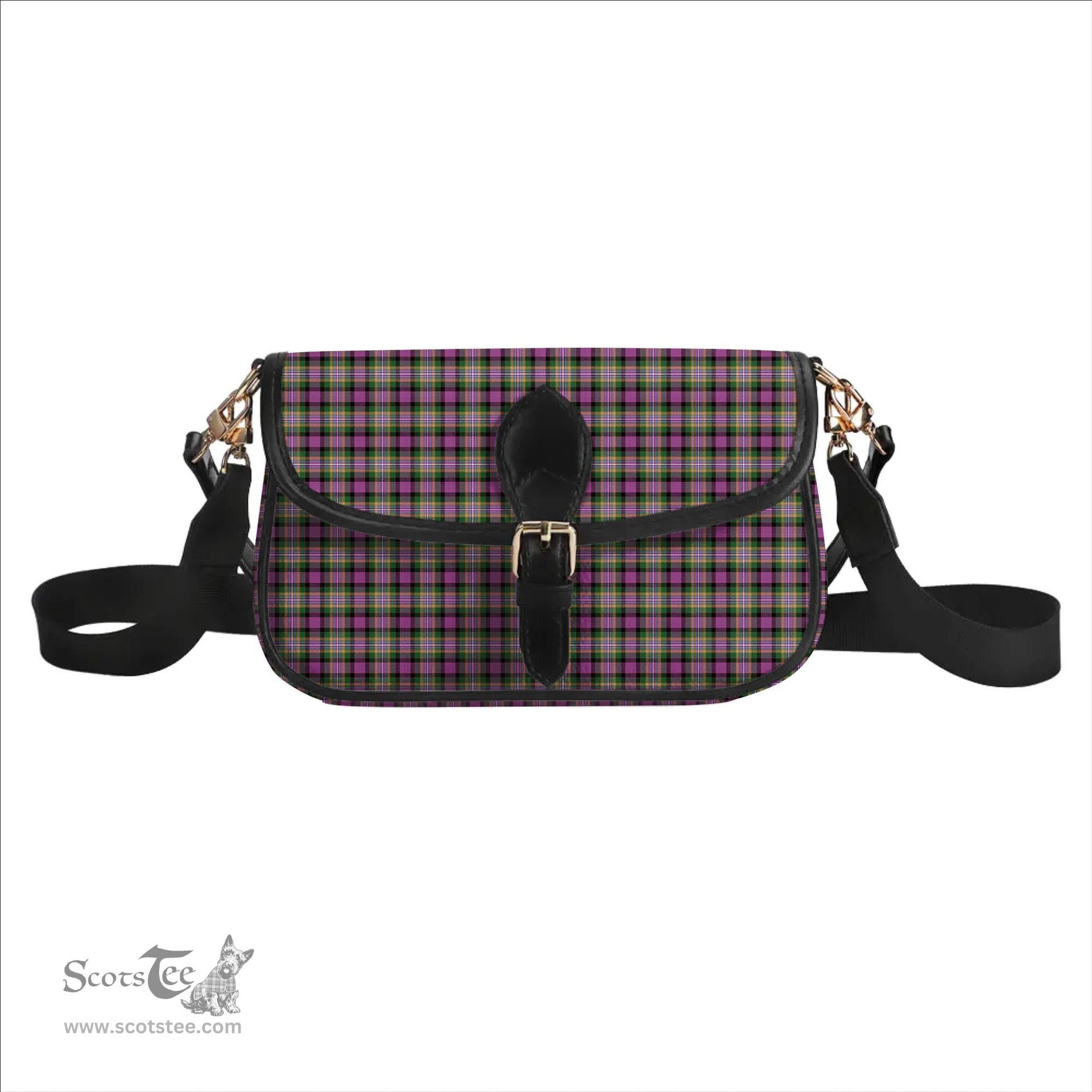 ScotsTee Shop Scottish Dundee Pink Variation Ancient Clan Tartan Women's Chain Crossbody Bag Square Bag