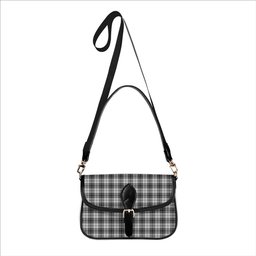 ScotsTee Shop Scottish Douglas Grey Modern Tartan Women's Chain Crossbody Bag Square Bag