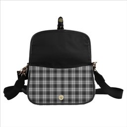 ScotsTee Shop Scottish Douglas Grey Modern Tartan Women's Chain Crossbody Bag Square Bag