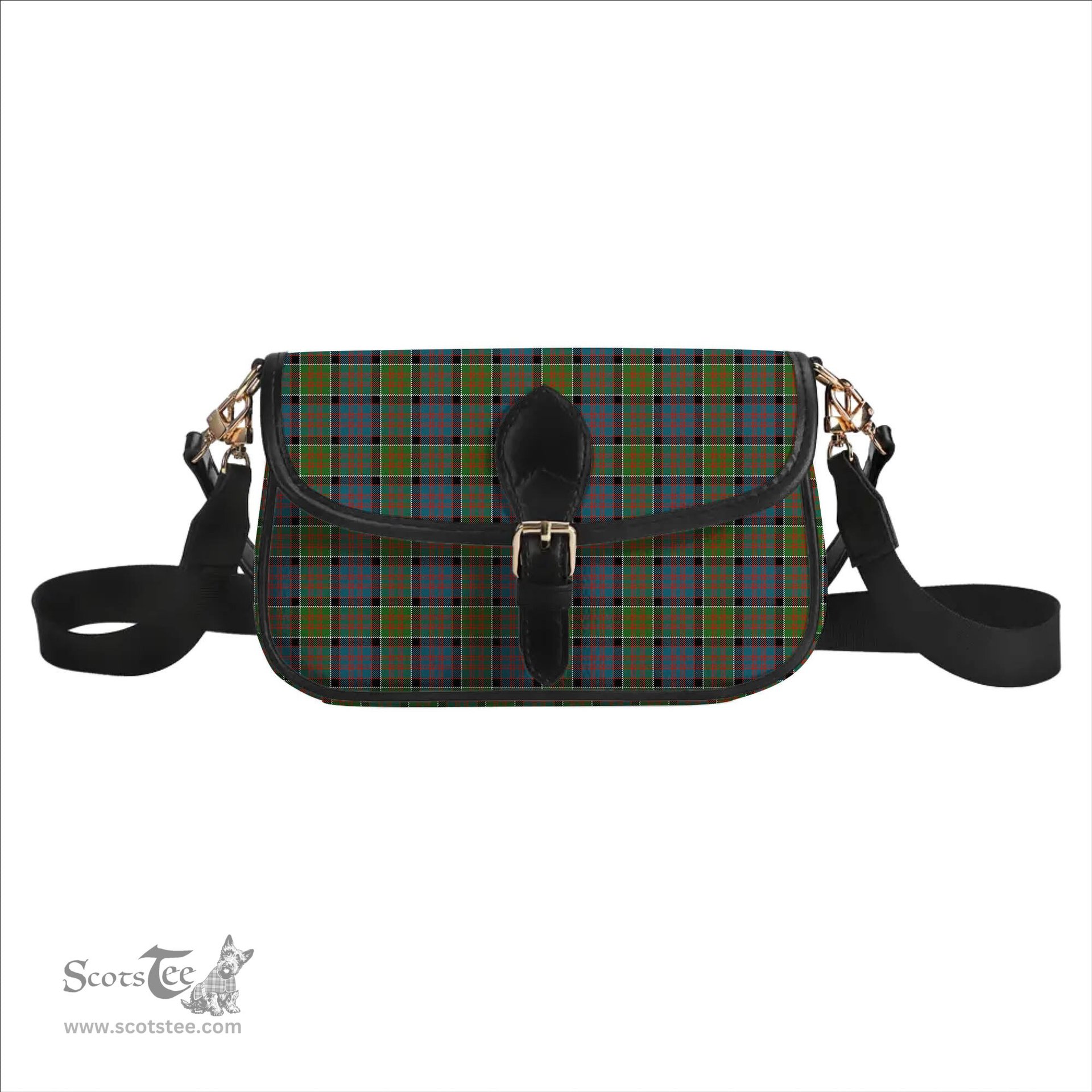 ScotsTee Shop Scottish Donald of Clan Ranald Ancient Tartan Women's Chain Crossbody Bag Square Bag