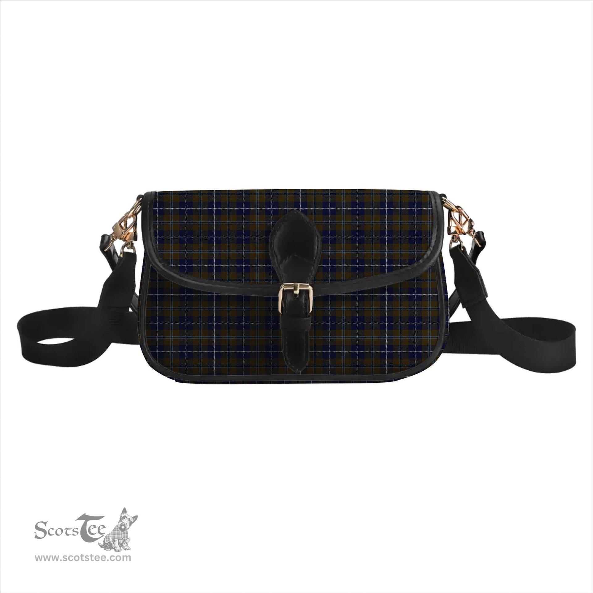 ScotsTee Shop Scottish Douglas Brown Tartan Women's Chain Crossbody Bag Square Bag