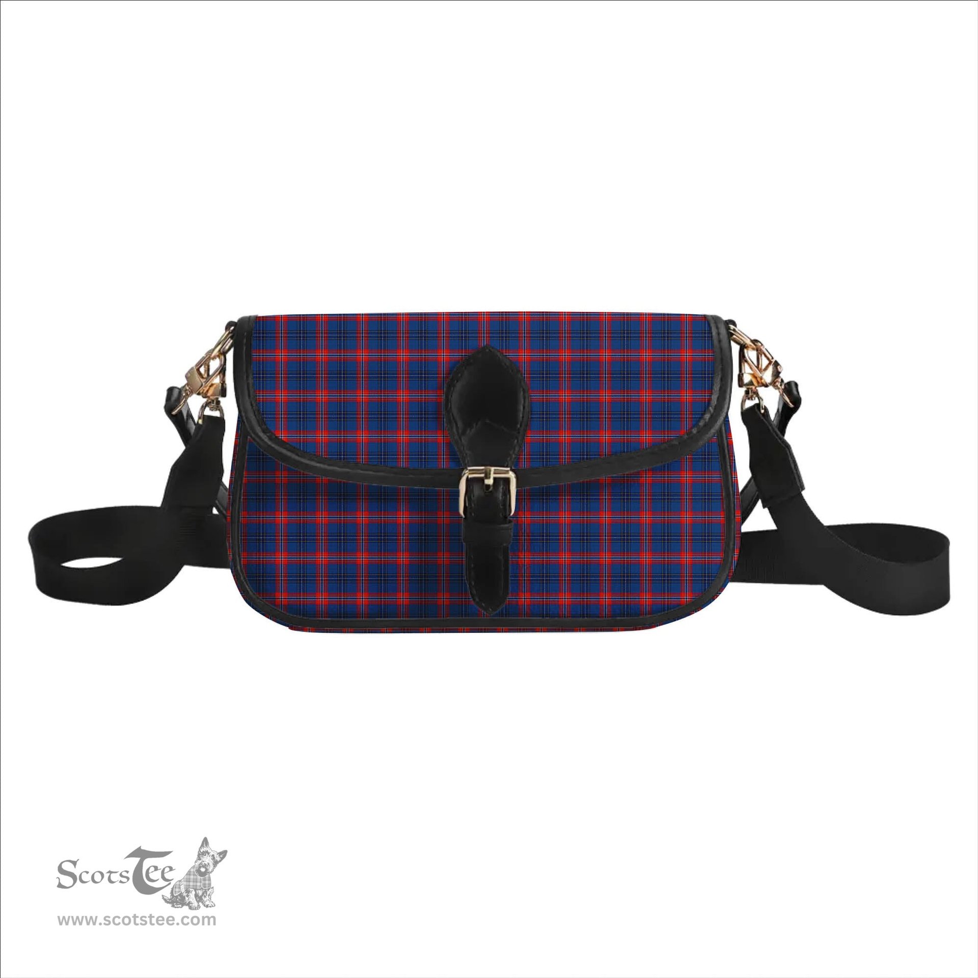 ScotsTee Shop Scottish Dundee University Tartan Women's Chain Crossbody Bag Square Bag