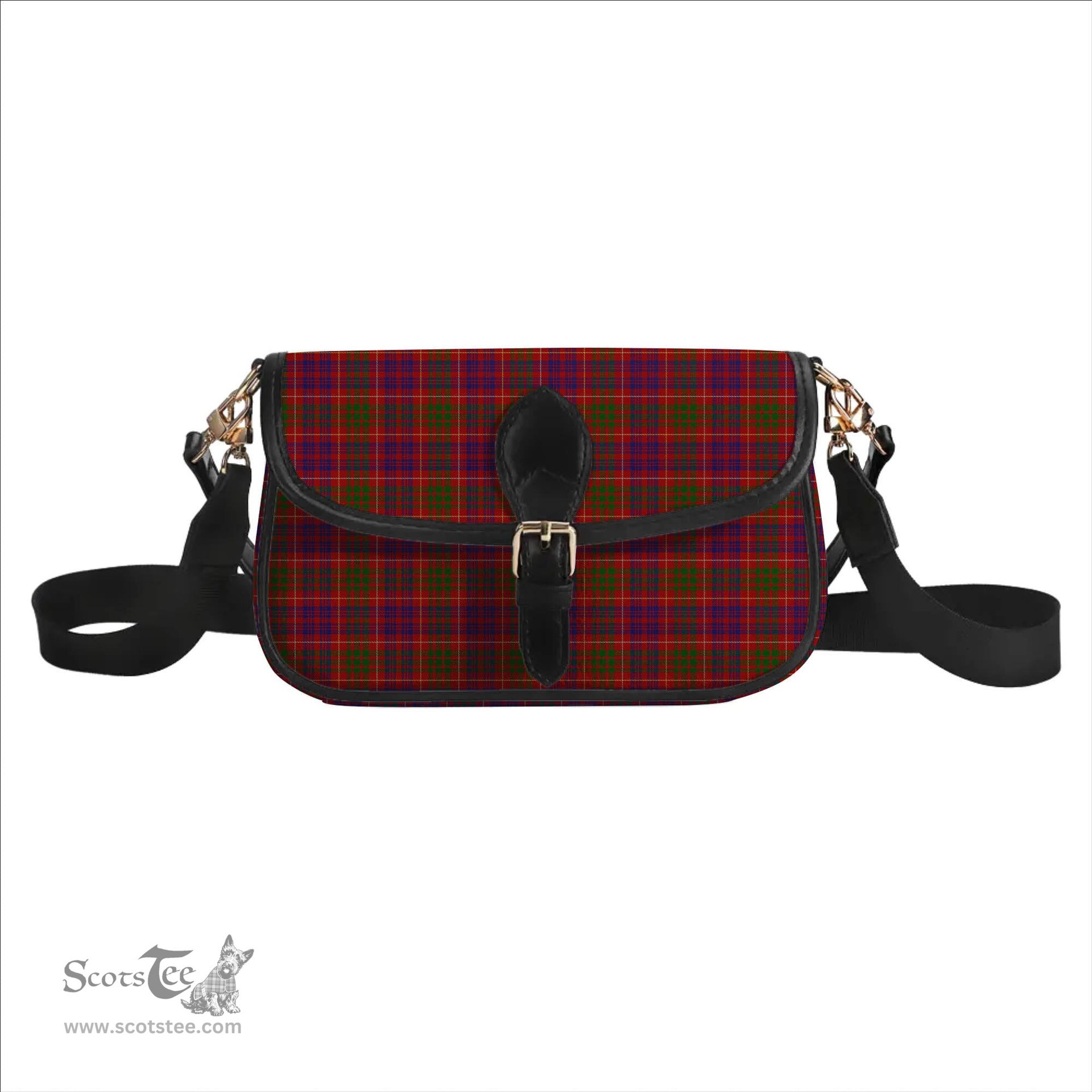 ScotsTee Shop Scottish Fox Red Tartan Women's Chain Crossbody Bag Square Bag