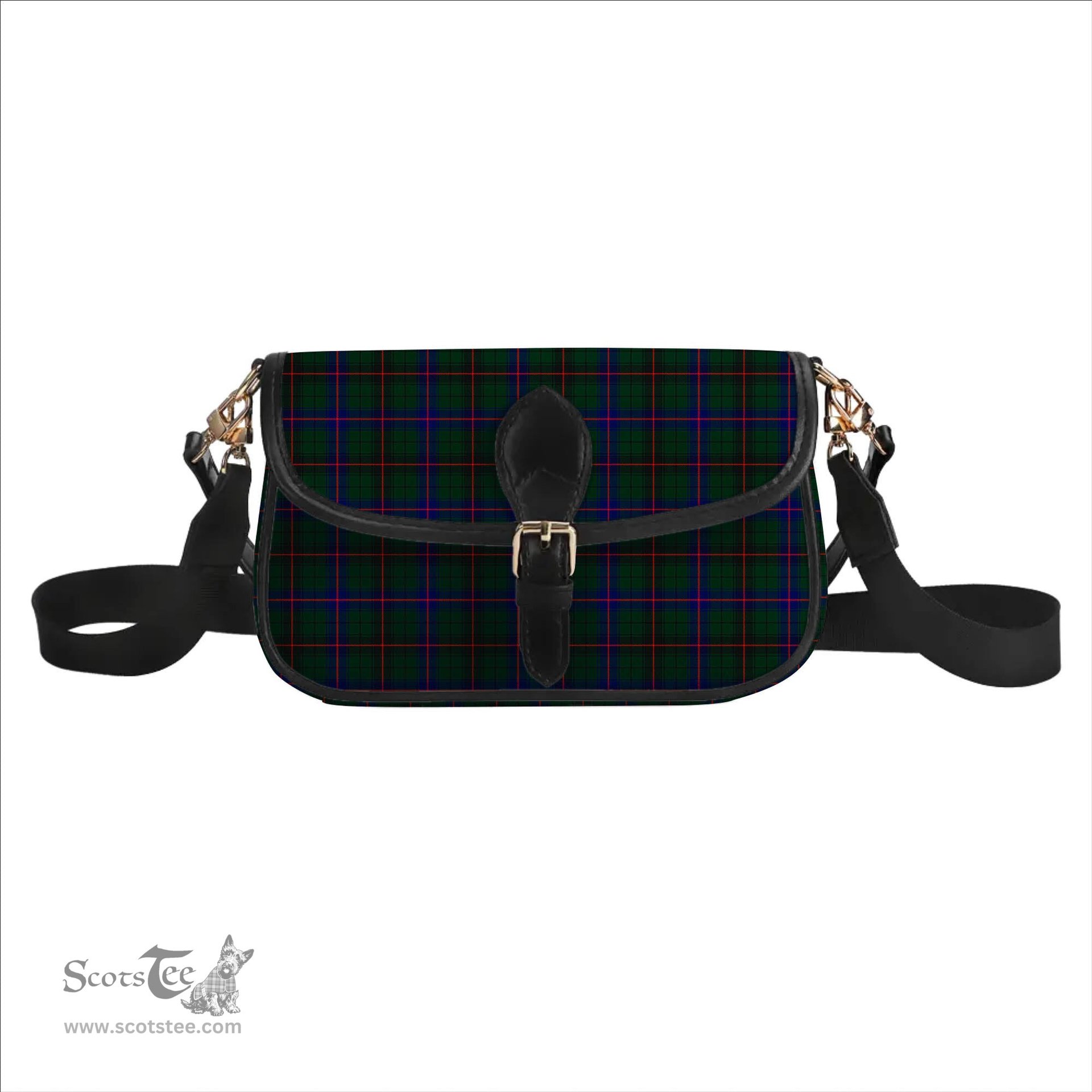 ScotsTee Shop Scottish Davidson Modern Tartan Women's Chain Crossbody Bag Square Bag
