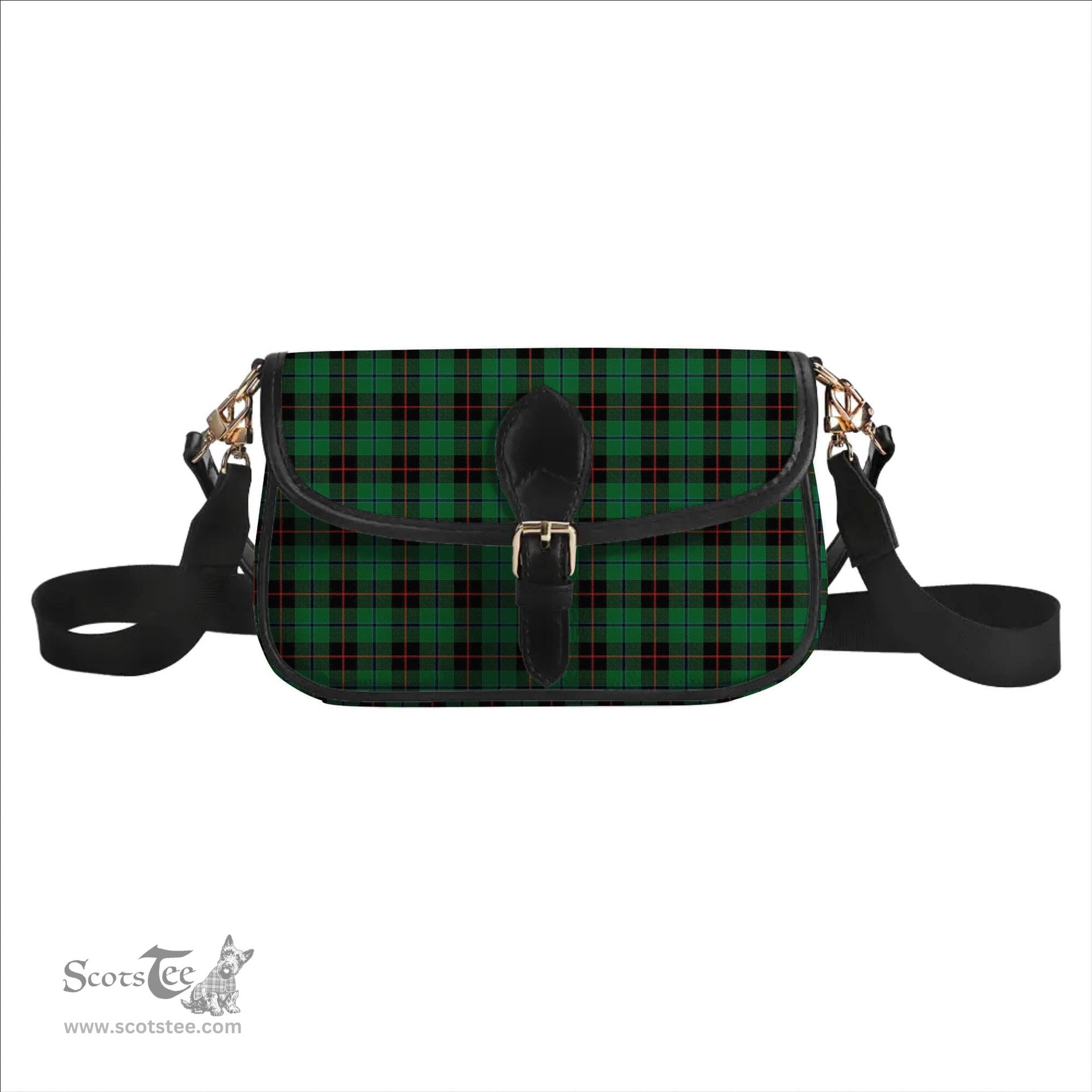 ScotsTee Shop Scottish Douglas Black Ancient Tartan Women's Chain Crossbody Bag Square Bag