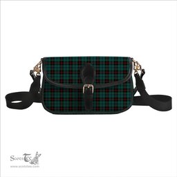 ScotsTee Shop Scottish Douglas Black Modern Tartan Women's Chain Crossbody Bag Square Bag