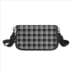 ScotsTee Shop Scottish Erskine Black and White Tartan Women's Chain Crossbody Bag Square Bag