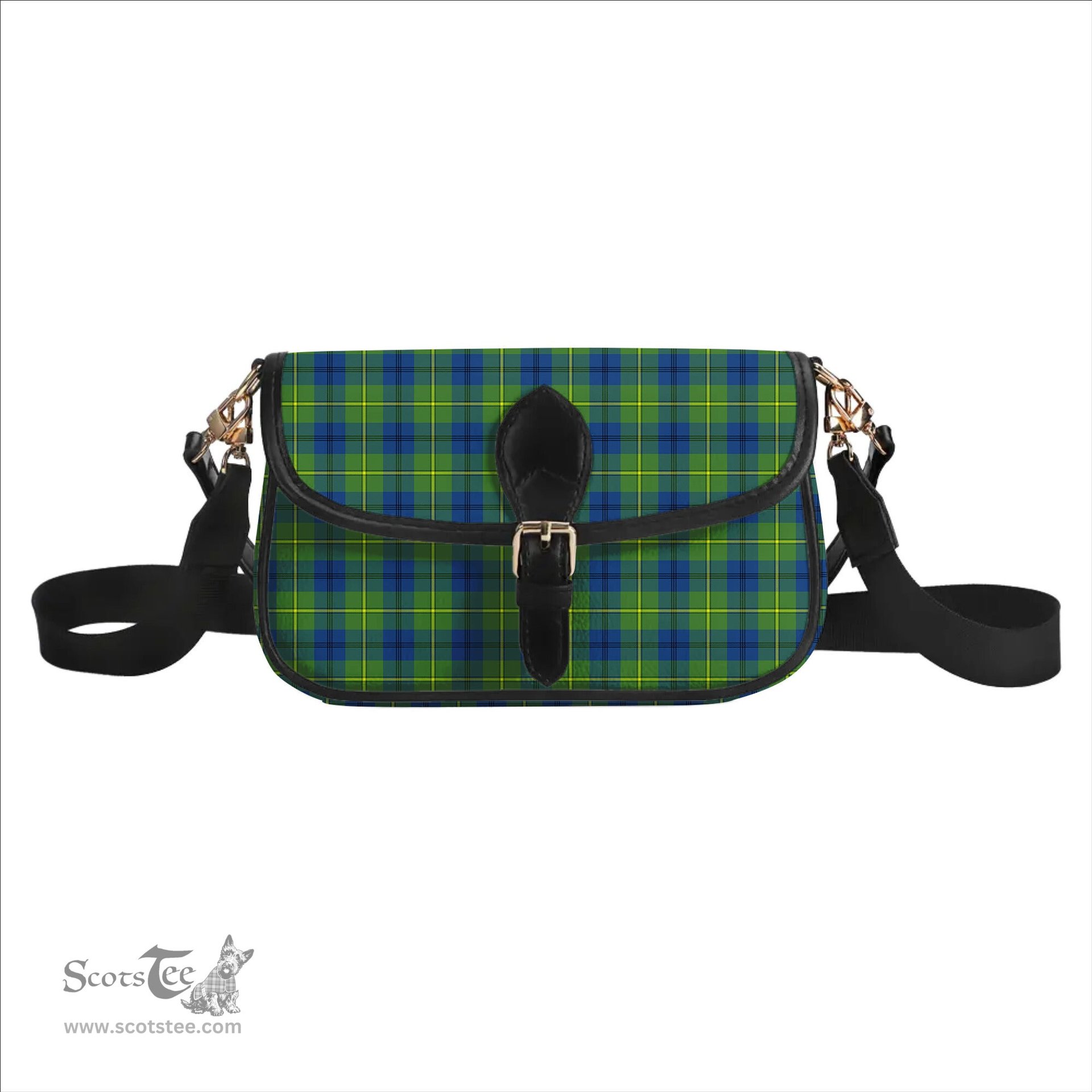 ScotsTee Shop Scottish Johnston Ancient Tartan Women's Chain Crossbody Bag Square Bag