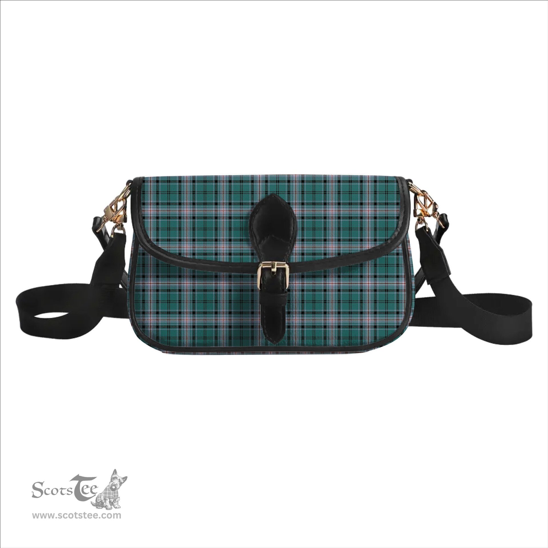 ScotsTee Shop Scottish Kelly of Sleat Hunting Modern Tartan Women's Chain Crossbody Bag Square Bag