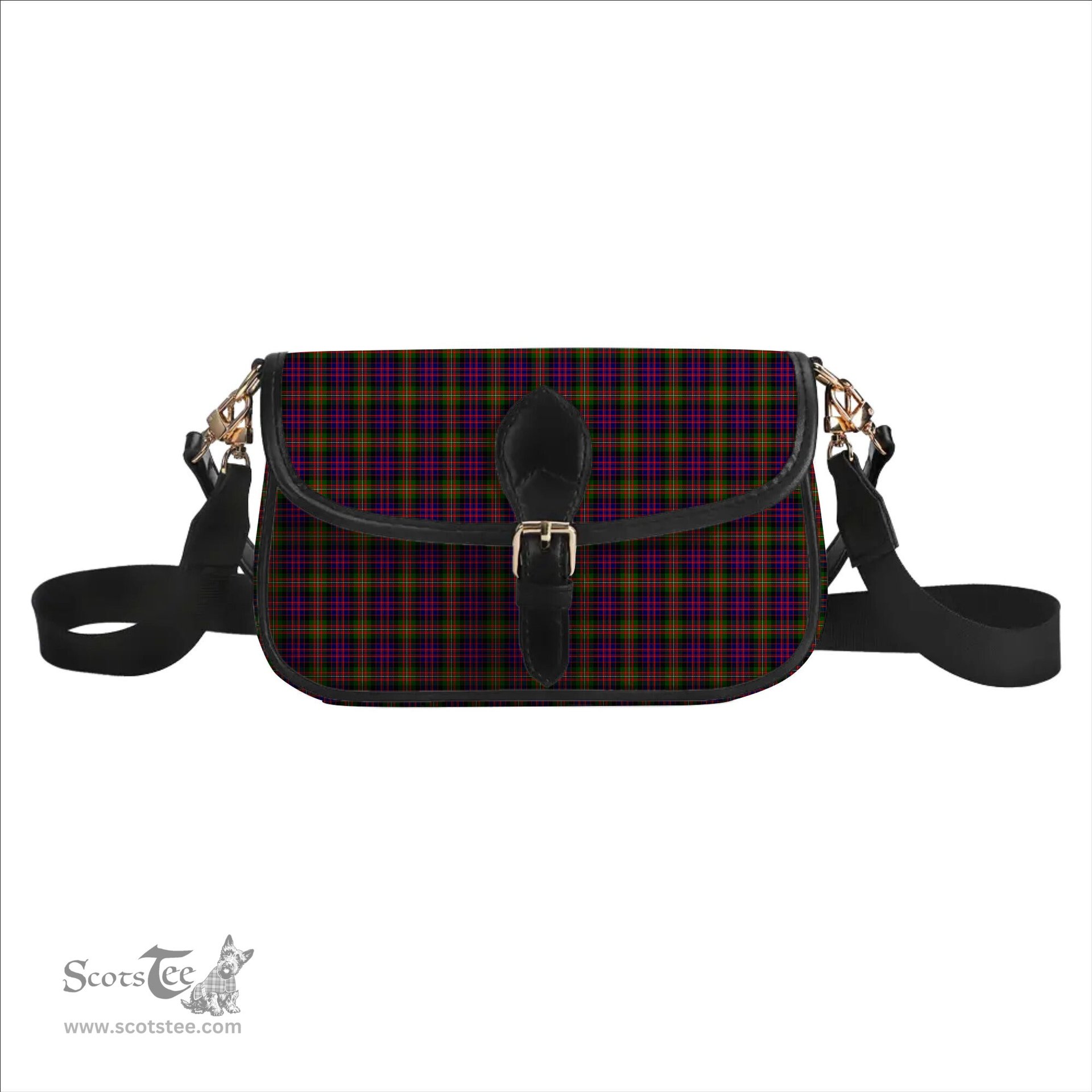 ScotsTee Shop Scottish MacDonell Of Glengarry Modern Tartan Women's Chain Crossbody Bag Square Bag