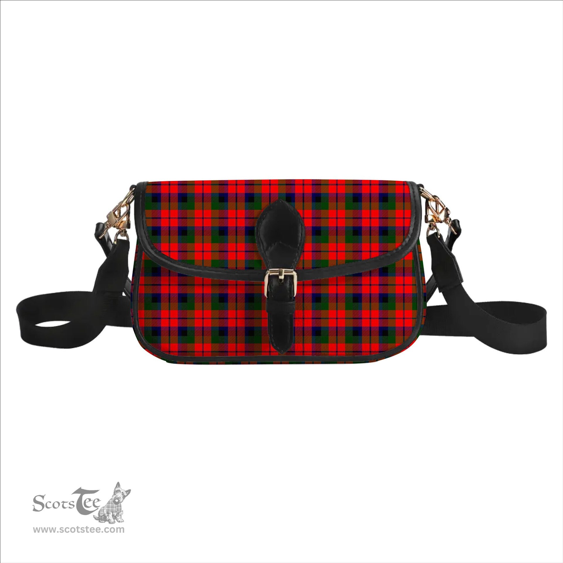 ScotsTee Shop Scottish MacCracken Modern Tartan Women's Chain Crossbody Bag Square Bag
