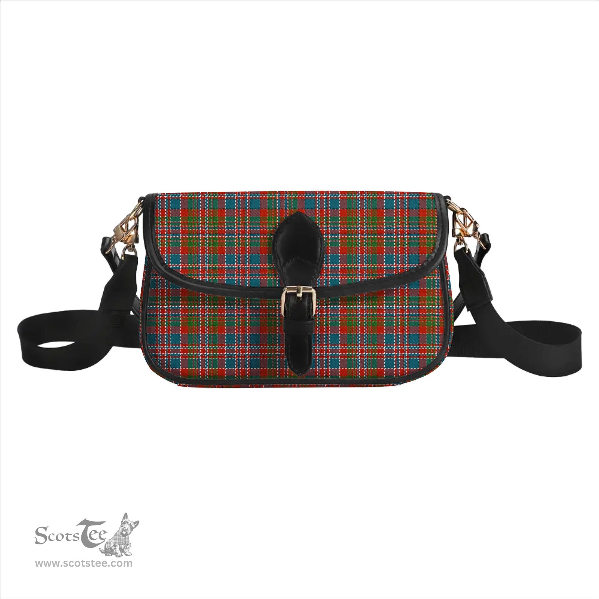 ScotsTee Shop Scottish MacDonald of Boisdale Ancient Tartan Women's Chain Crossbody Bag Square Bag