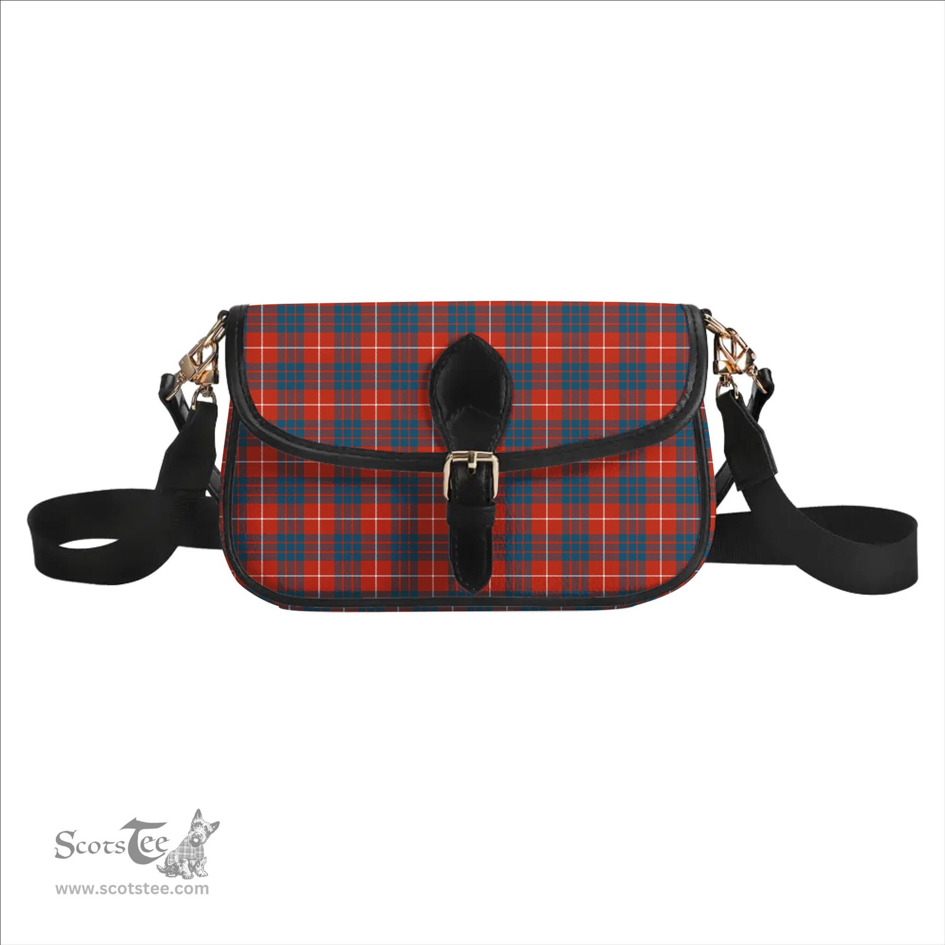 ScotsTee Shop Scottish Hamilton Ancient Tartan Women's Chain Crossbody Bag Square Bag
