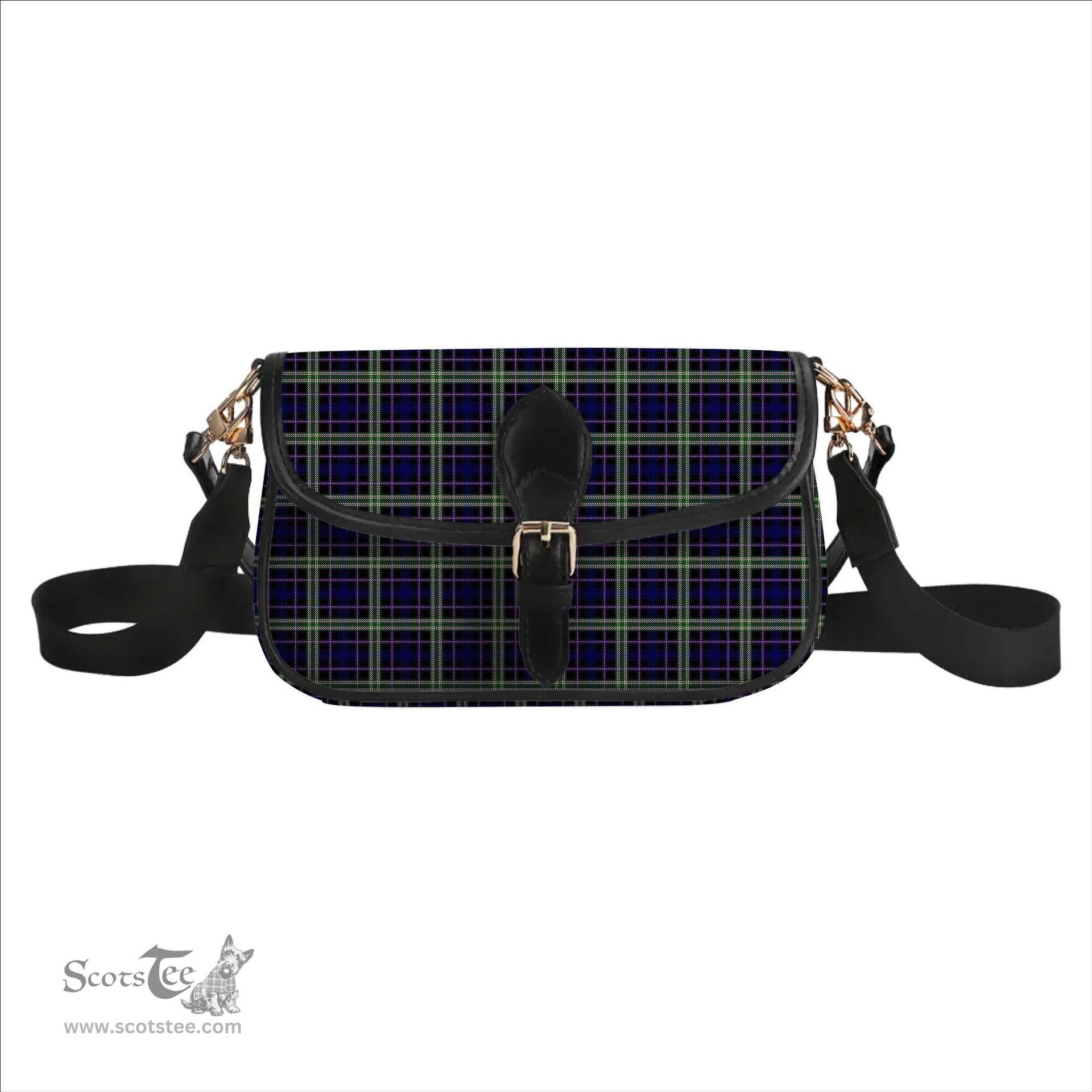 ScotsTee Shop Scottish MacKusick Tartan Women's Chain Crossbody Bag Square Bag