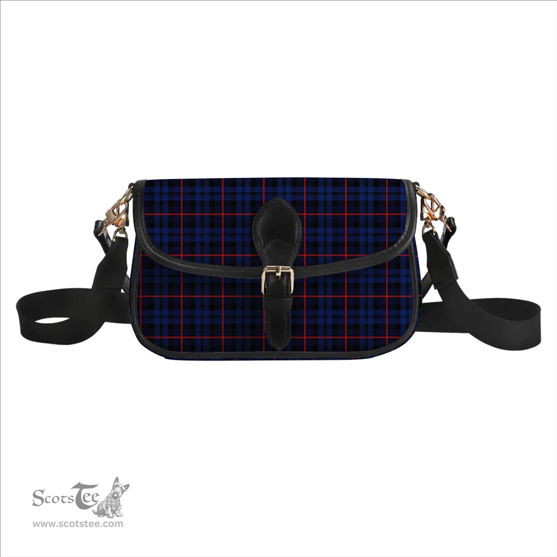 ScotsTee Shop Scottish MacCorquodale Modern Tartan Women's Chain Crossbody Bag Square Bag