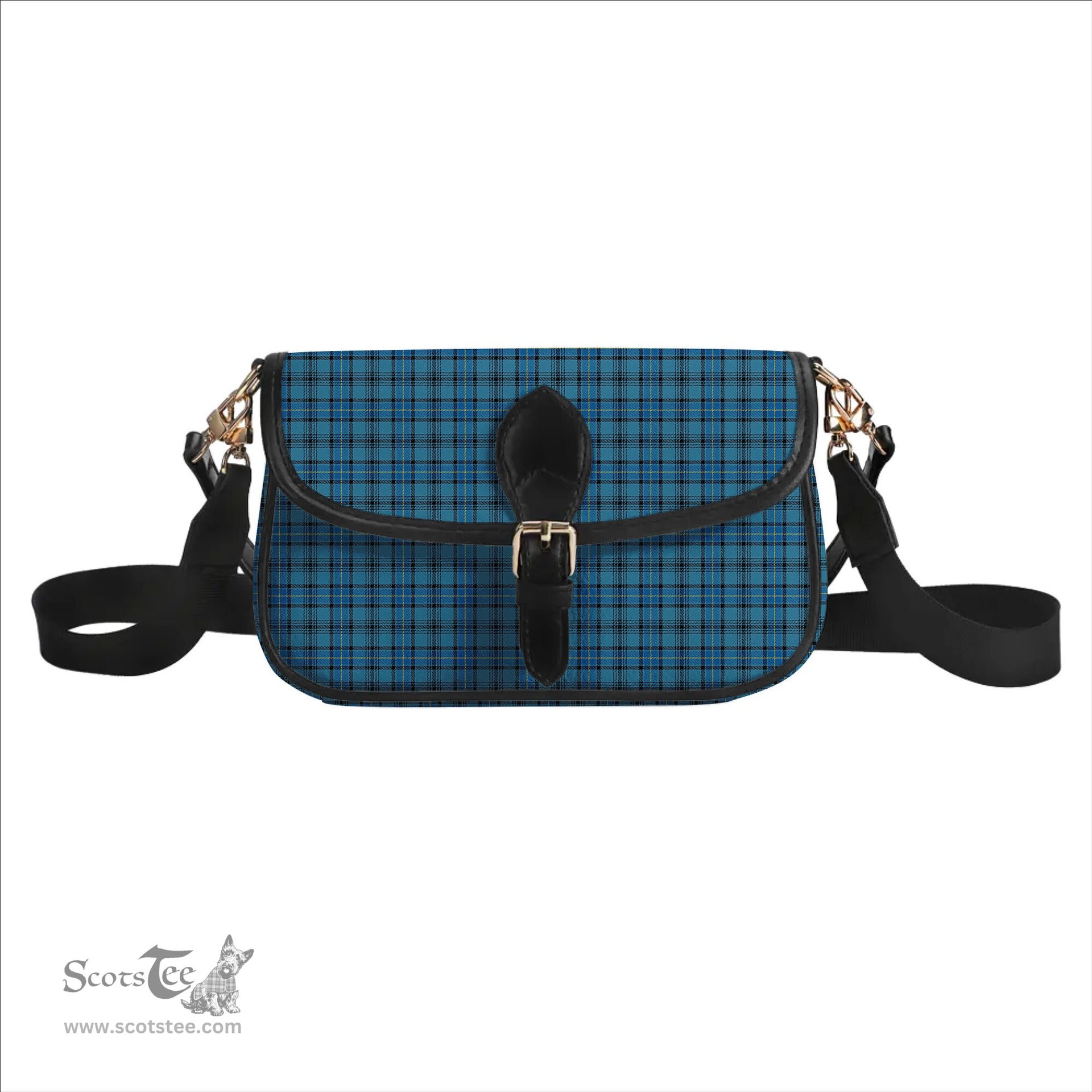 ScotsTee Shop Scottish Hannay Blue Ancient Tartan Women's Chain Crossbody Bag Square Bag