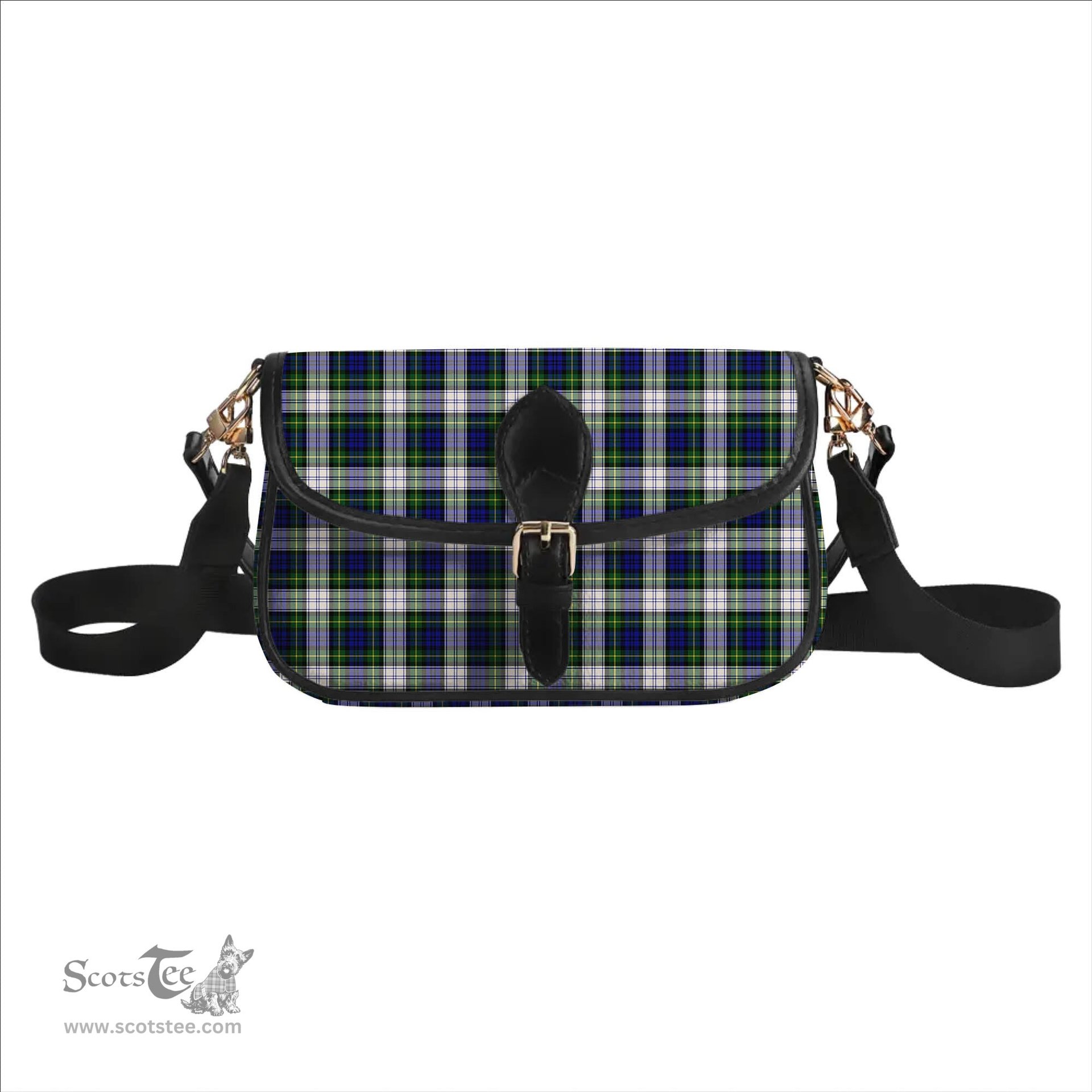 ScotsTee Shop Scottish Gordon Dress Modern Tartan Women's Chain Crossbody Bag Square Bag