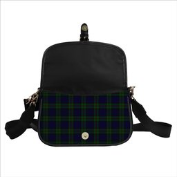 ScotsTee Shop Scottish MacKinlay 2_4 black stripes Tartan Women's Chain Crossbody Bag Square Bag