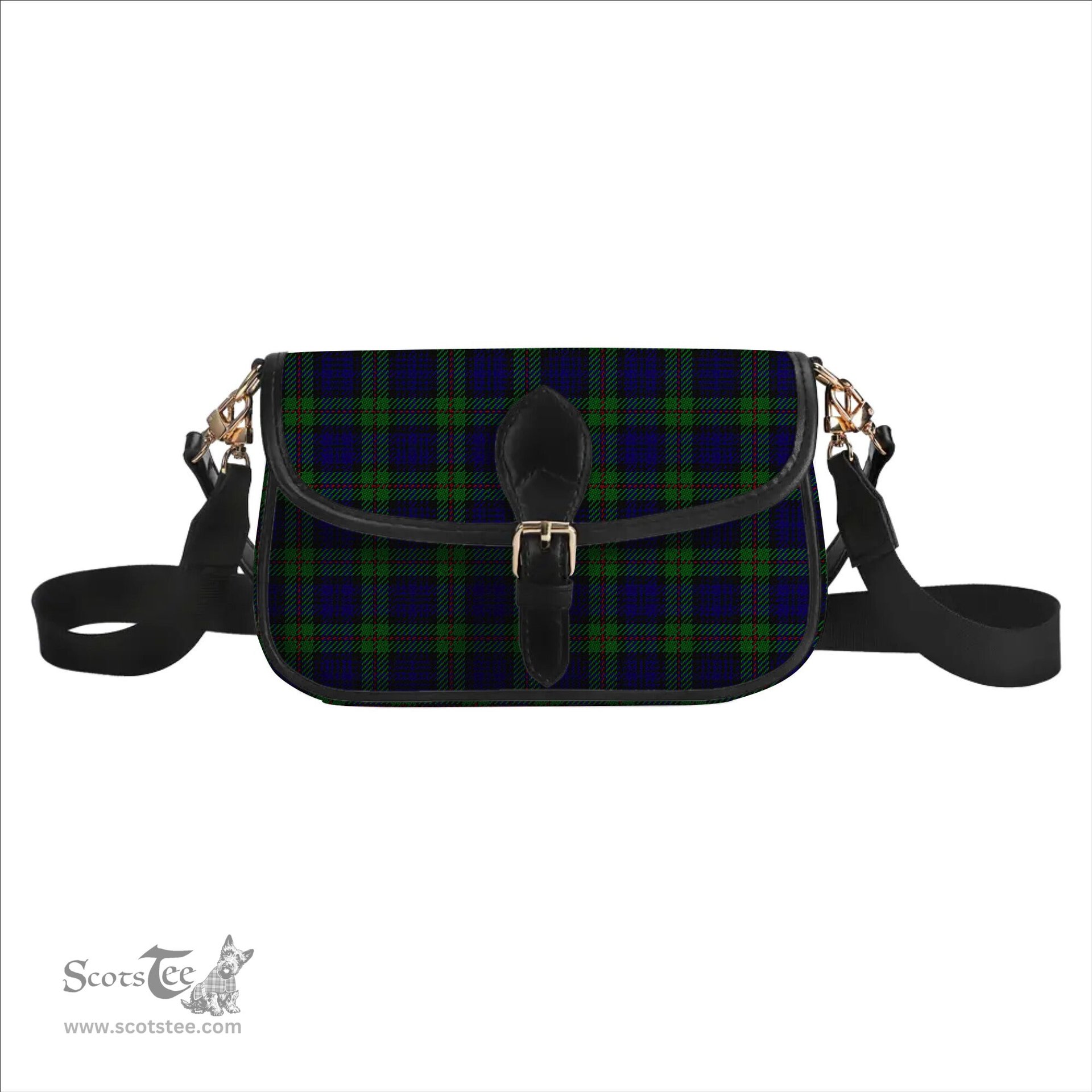ScotsTee Shop Scottish MacKinlay 2_4 black stripes Tartan Women's Chain Crossbody Bag Square Bag