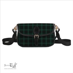 ScotsTee Shop Scottish MacAuley Hunting Modern Tartan Women's Chain Crossbody Bag Square Bag