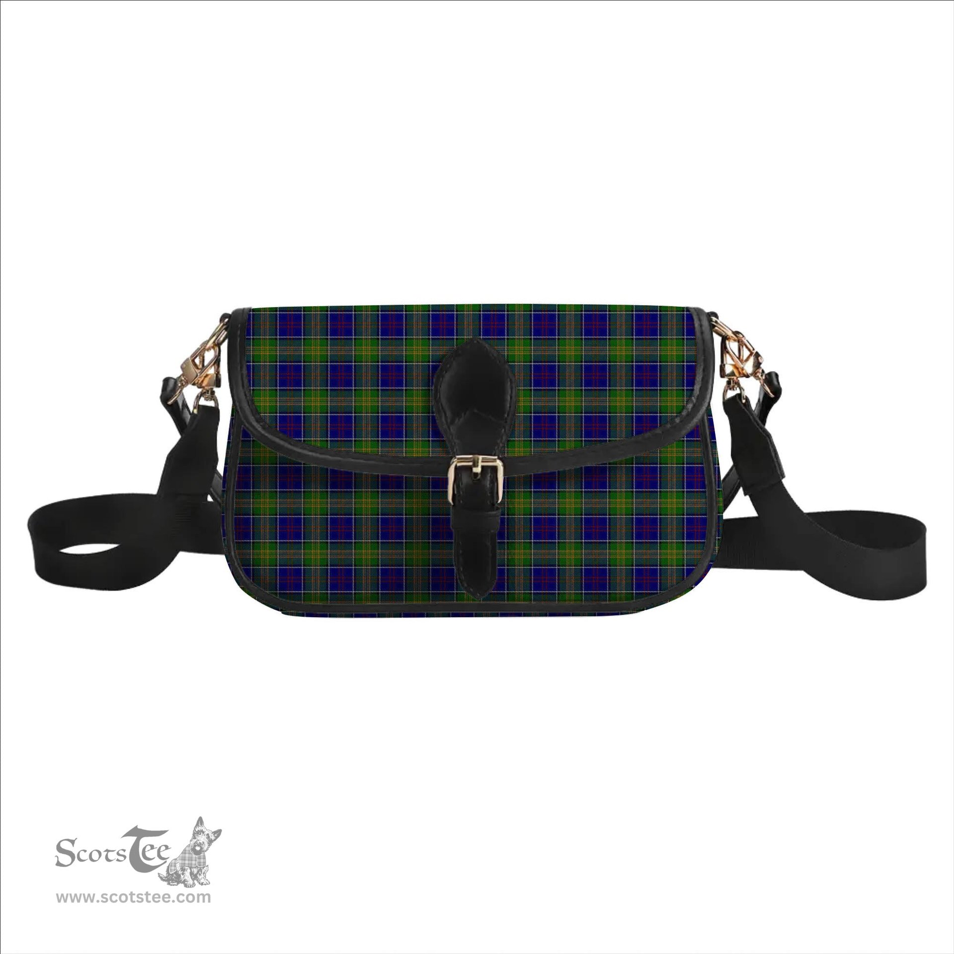 ScotsTee Shop Scottish Greene Tartan Women's Chain Crossbody Bag Square Bag