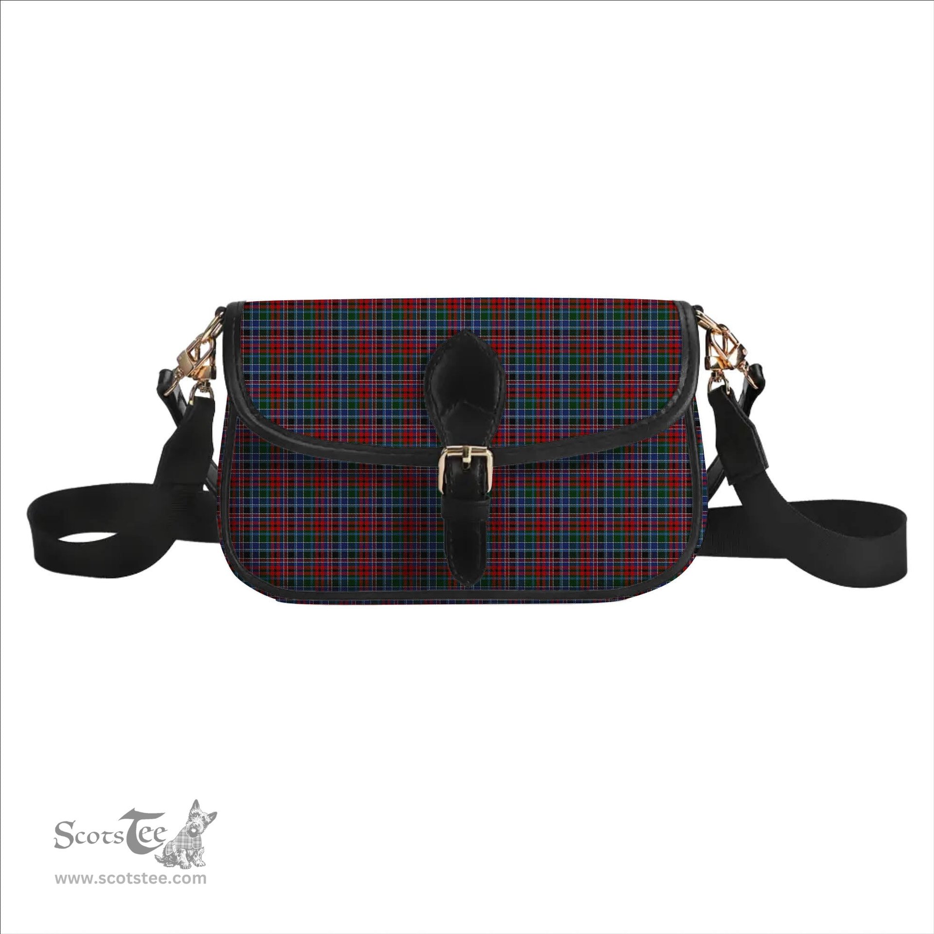 ScotsTee Shop Scottish Gordon Red Tartan Women's Chain Crossbody Bag Square Bag