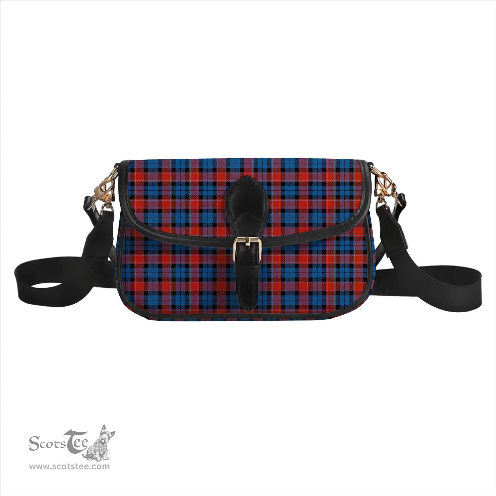 ScotsTee Shop Scottish Graham of Menteith Red Ancient Tartan Women's Chain Crossbody Bag Square Bag