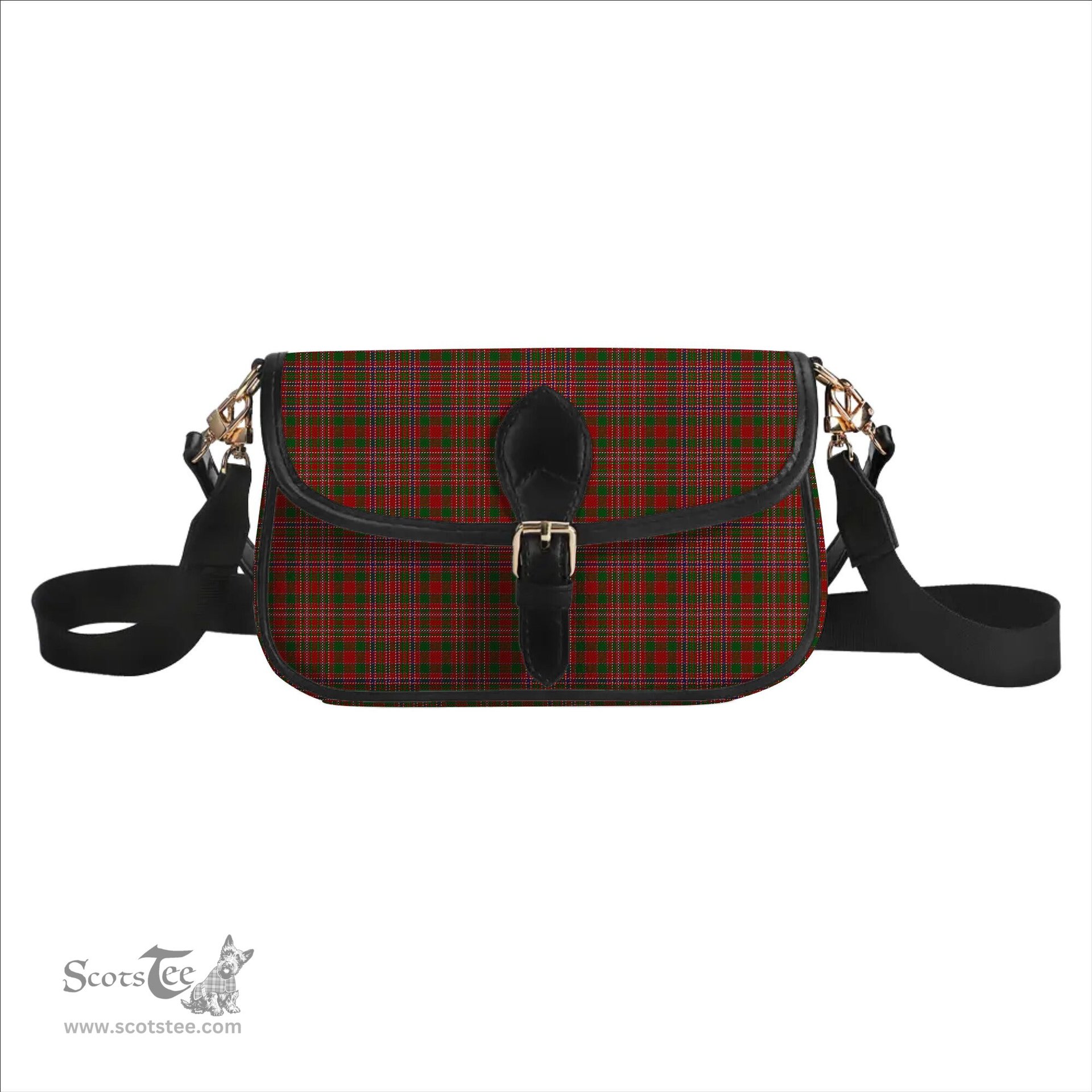 ScotsTee Shop Scottish MacAlister 1950 Tartan Women's Chain Crossbody Bag Square Bag