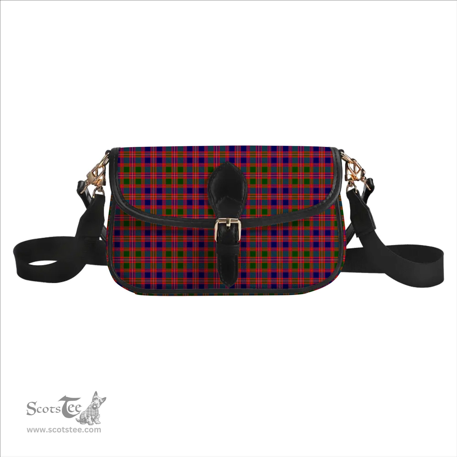 ScotsTee Shop Scottish MacIntyre Modern Tartan Women's Chain Crossbody Bag Square Bag