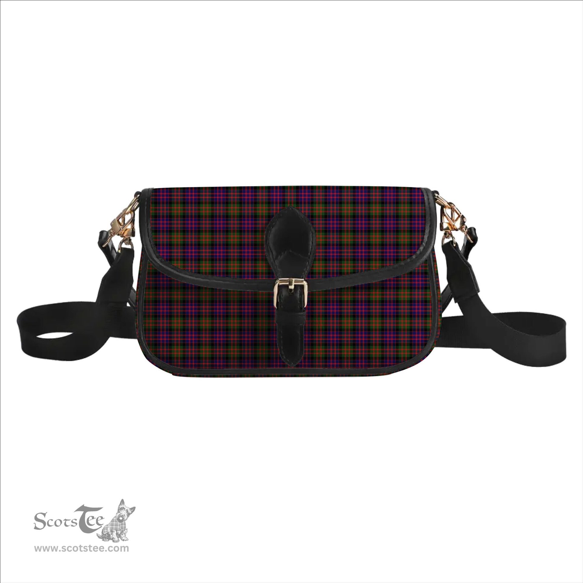 ScotsTee Shop Scottish MacDonald Modern Tartan Women's Chain Crossbody Bag Square Bag