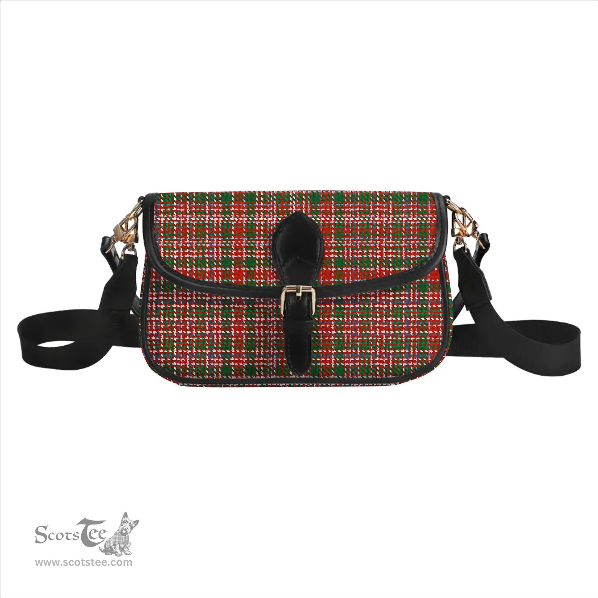 ScotsTee Shop Scottish MacAlister Ancient Clan Tartan Women's Chain Crossbody Bag Square Bag