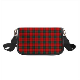 ScotsTee Shop Scottish Lindsay Black lines Modern Tartan Women's Chain Crossbody Bag Square Bag