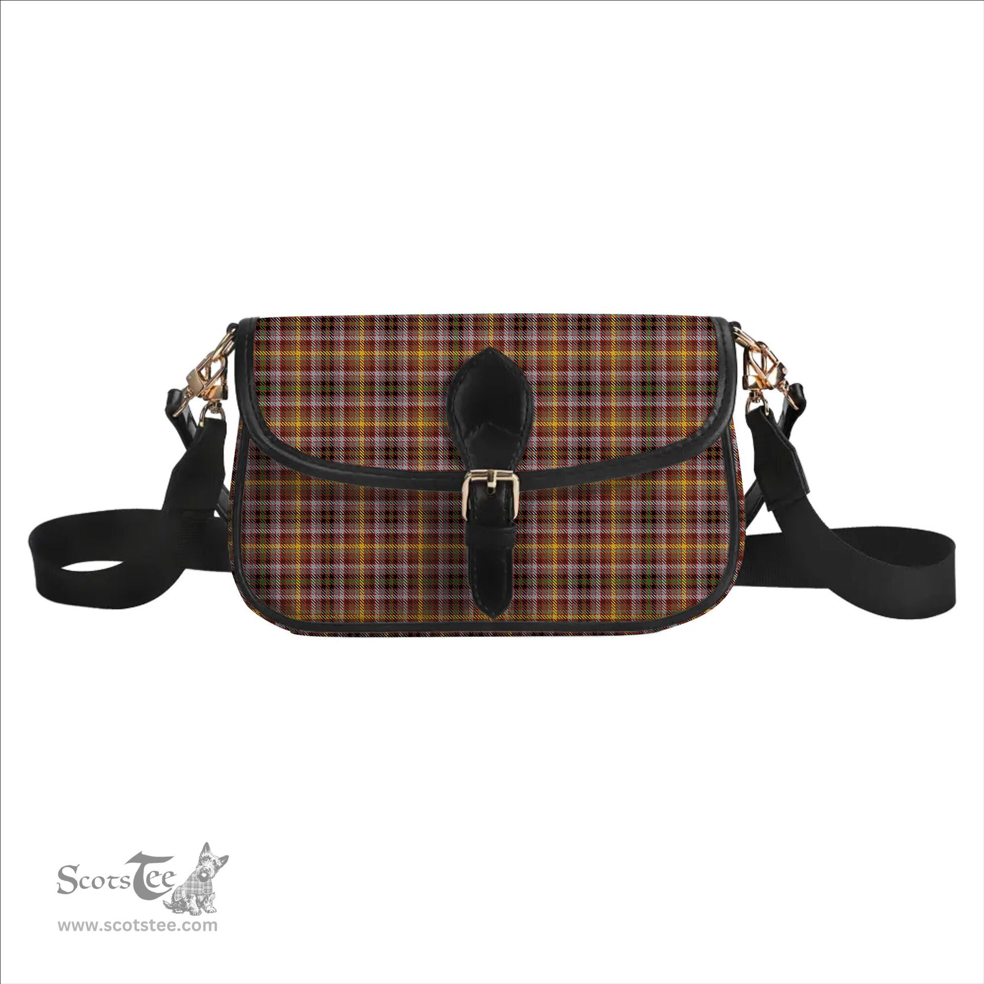 ScotsTee Shop Scottish MacKay of Strathnaver Ancient Tartan Women's Chain Crossbody Bag Square Bag