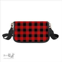ScotsTee Shop Scottish Gregor Red & Black Modern Tartan Women's Chain Crossbody Bag Square Bag