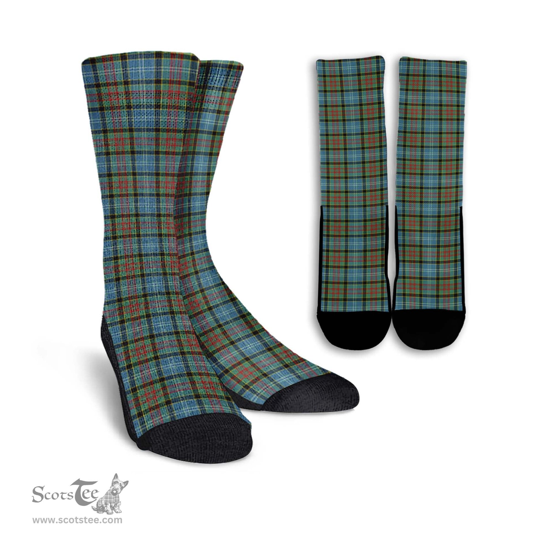 ScotsTee Shop Scottish Brisbane modern Clan Tartan Socks For Men & Women