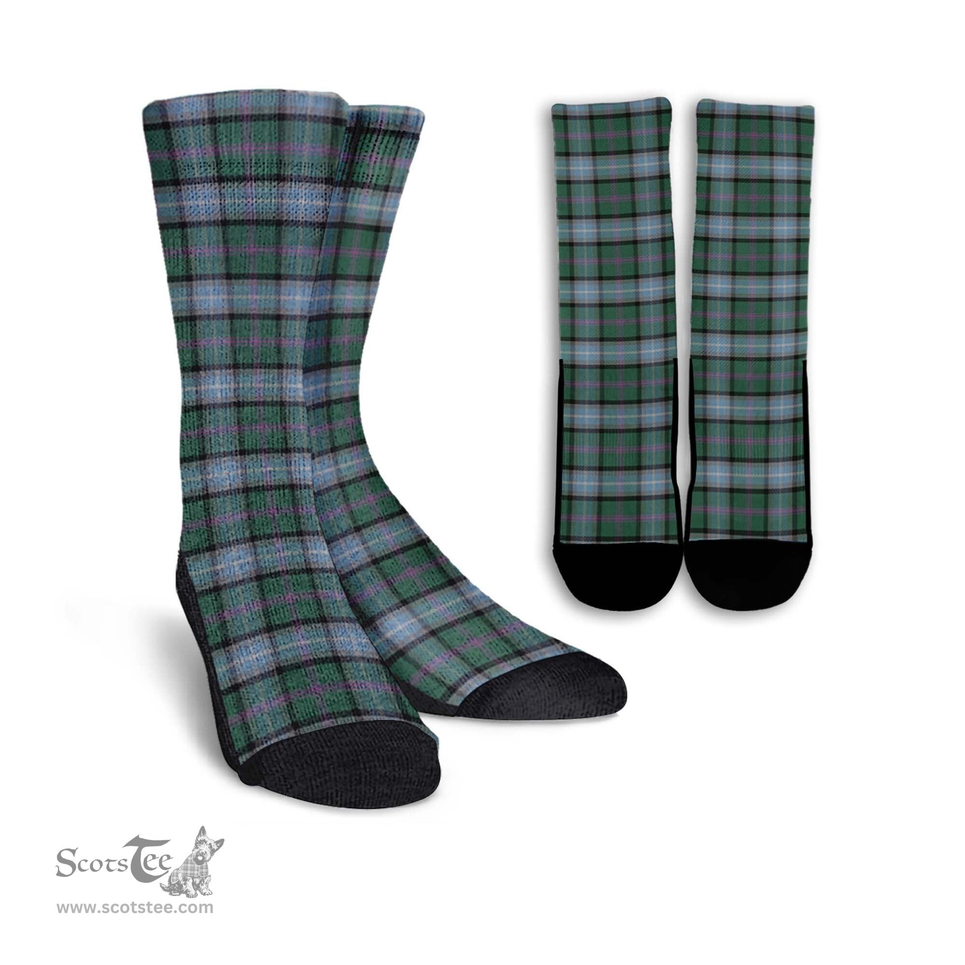 ScotsTee Shop Scottish Alexander of Menstry Hunting Clan Tartan Socks For Men & Women
