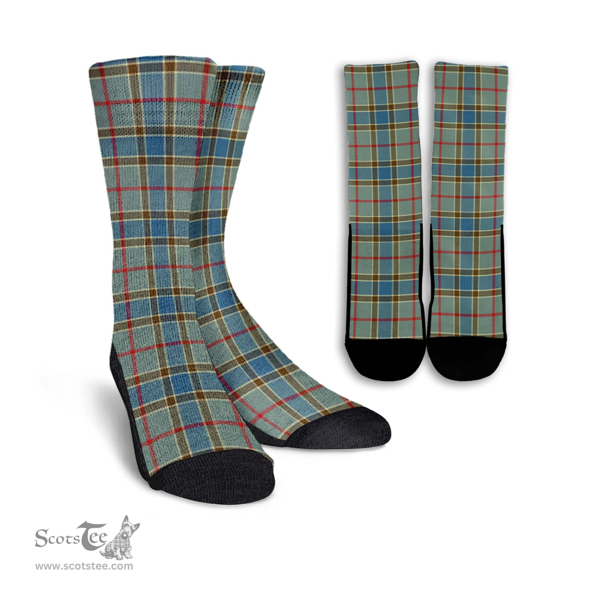 ScotsTee Shop Scottish Balfour Blue Clan Tartan Socks For Men & Women