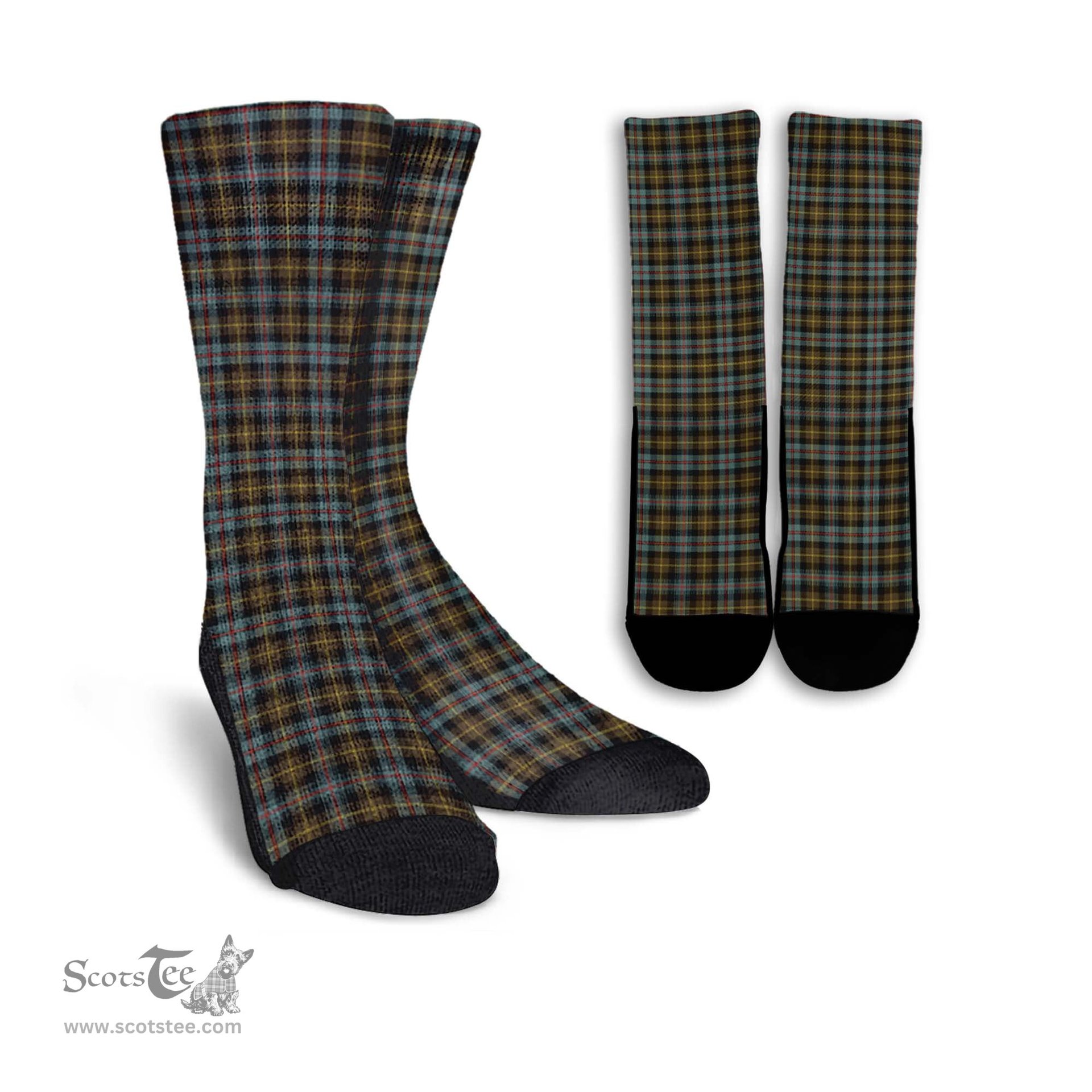 ScotsTee Shop Scottish Farquharson Weathered Clan Tartan Socks For Men & Women