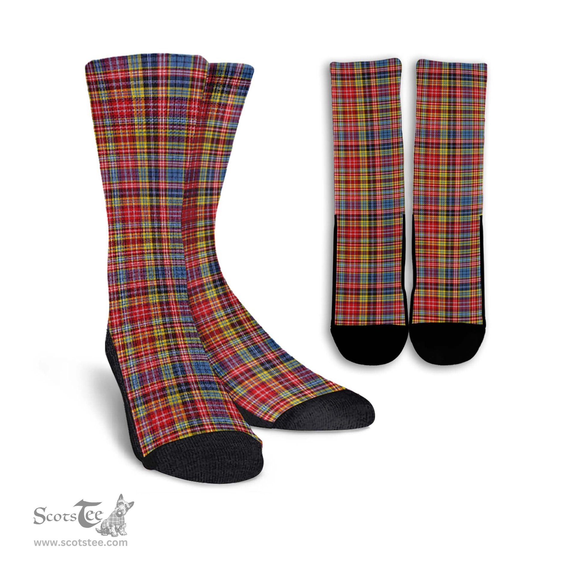 ScotsTee Shop Scottish Drummond of Strathallan Modern Clan Tartan Socks For Men & Women
