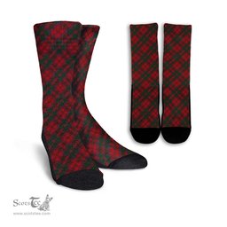 ScotsTee Shop Scottish Dundas Red Clan Tartan Socks For Men & Women