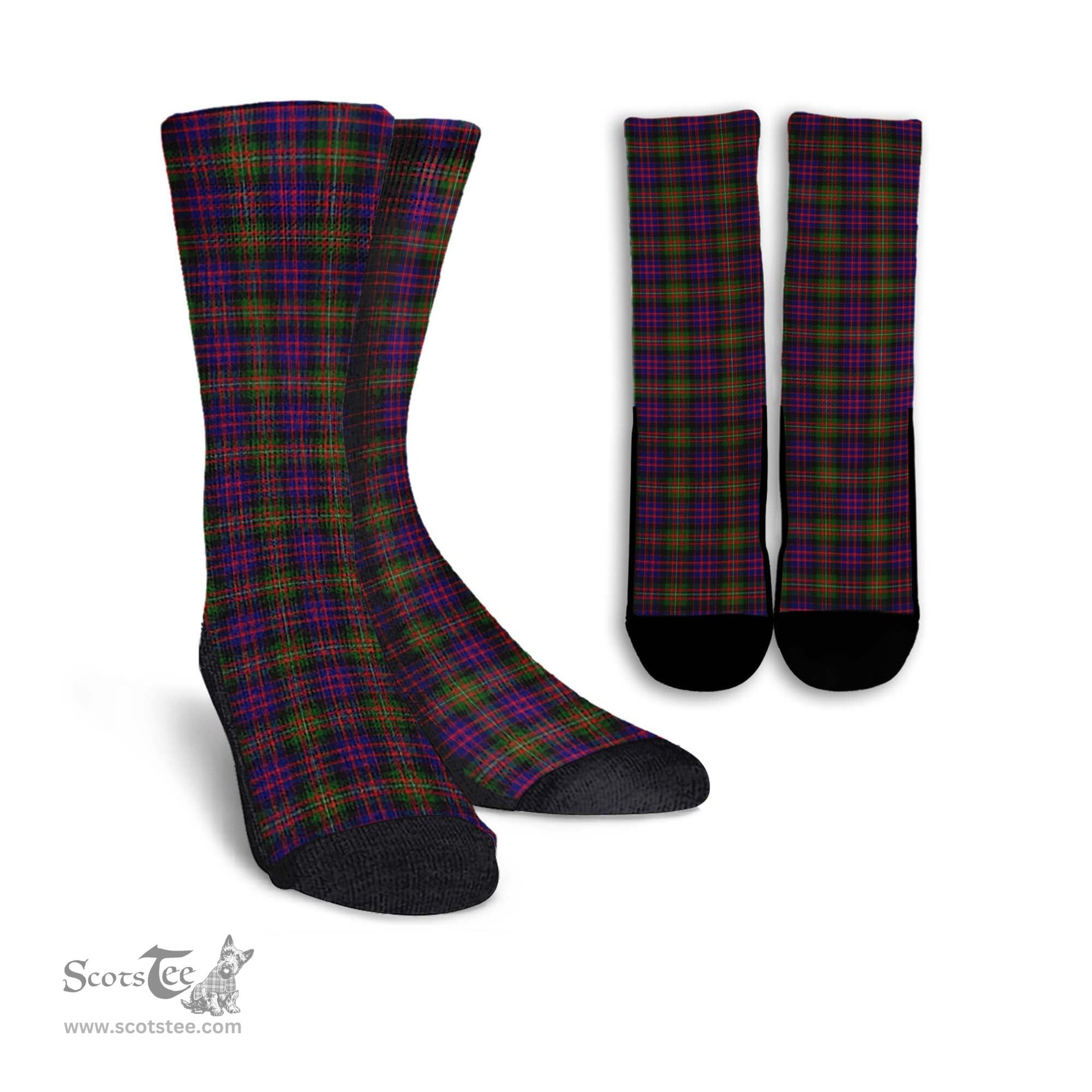 ScotsTee Shop Scottish MacDonell of Glengarry Modern Clan Tartan Socks For Men & Women