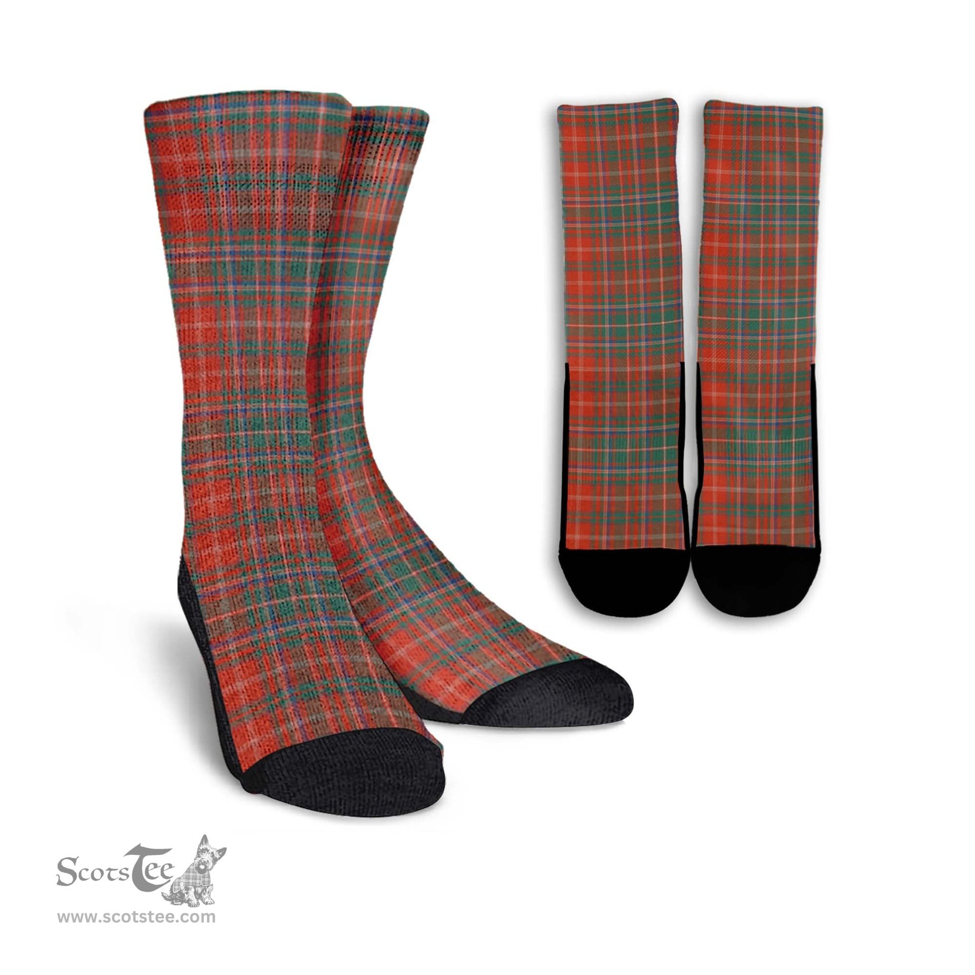 ScotsTee Shop Scottish MacDougall Ancient Clan Tartan Socks For Men & Women