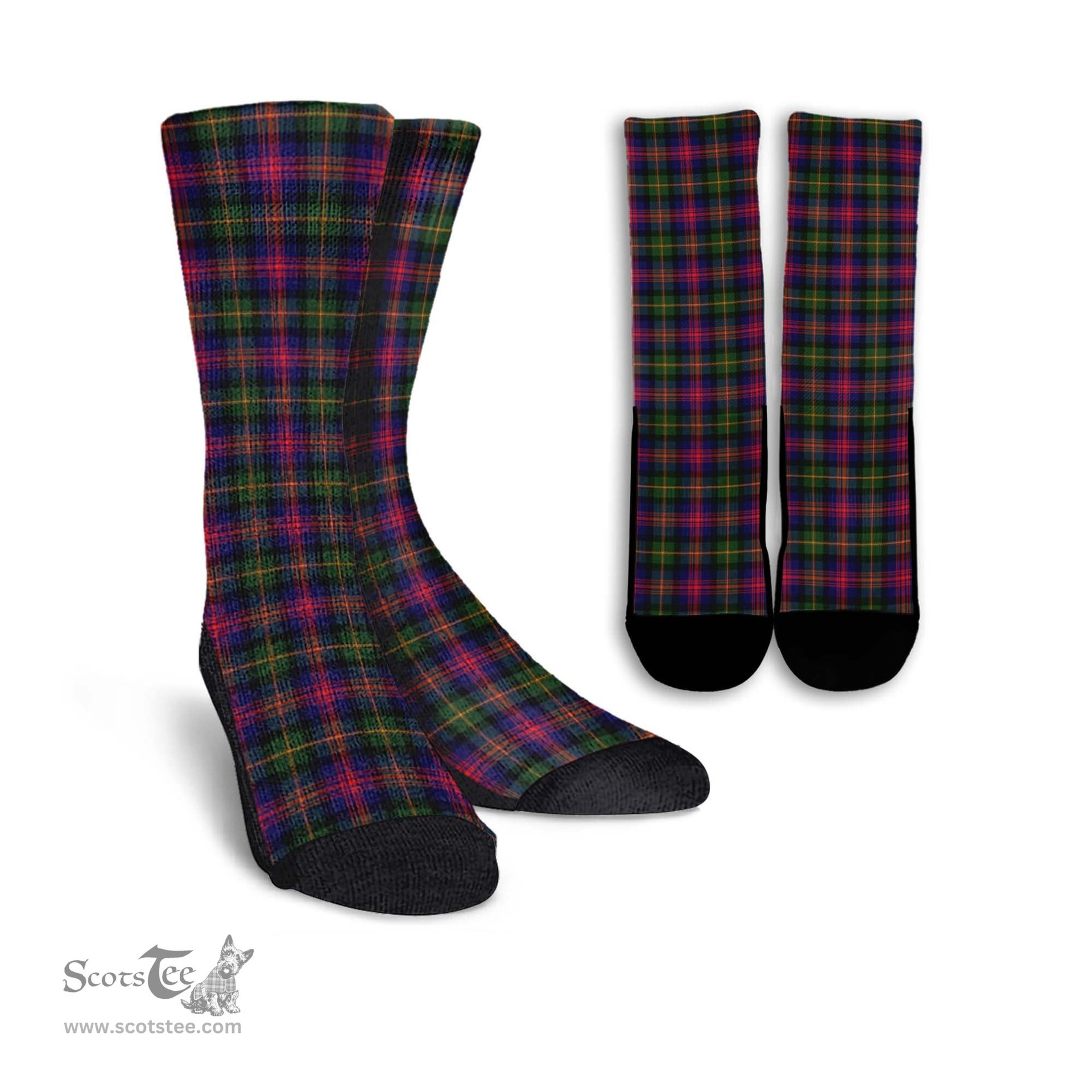 ScotsTee Shop Scottish Logan Modern Clan Tartan Socks For Men & Women