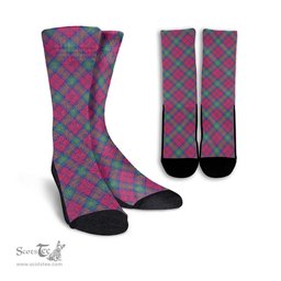 ScotsTee Shop Scottish Lindsay Ancient Clan Tartan Socks For Men & Women