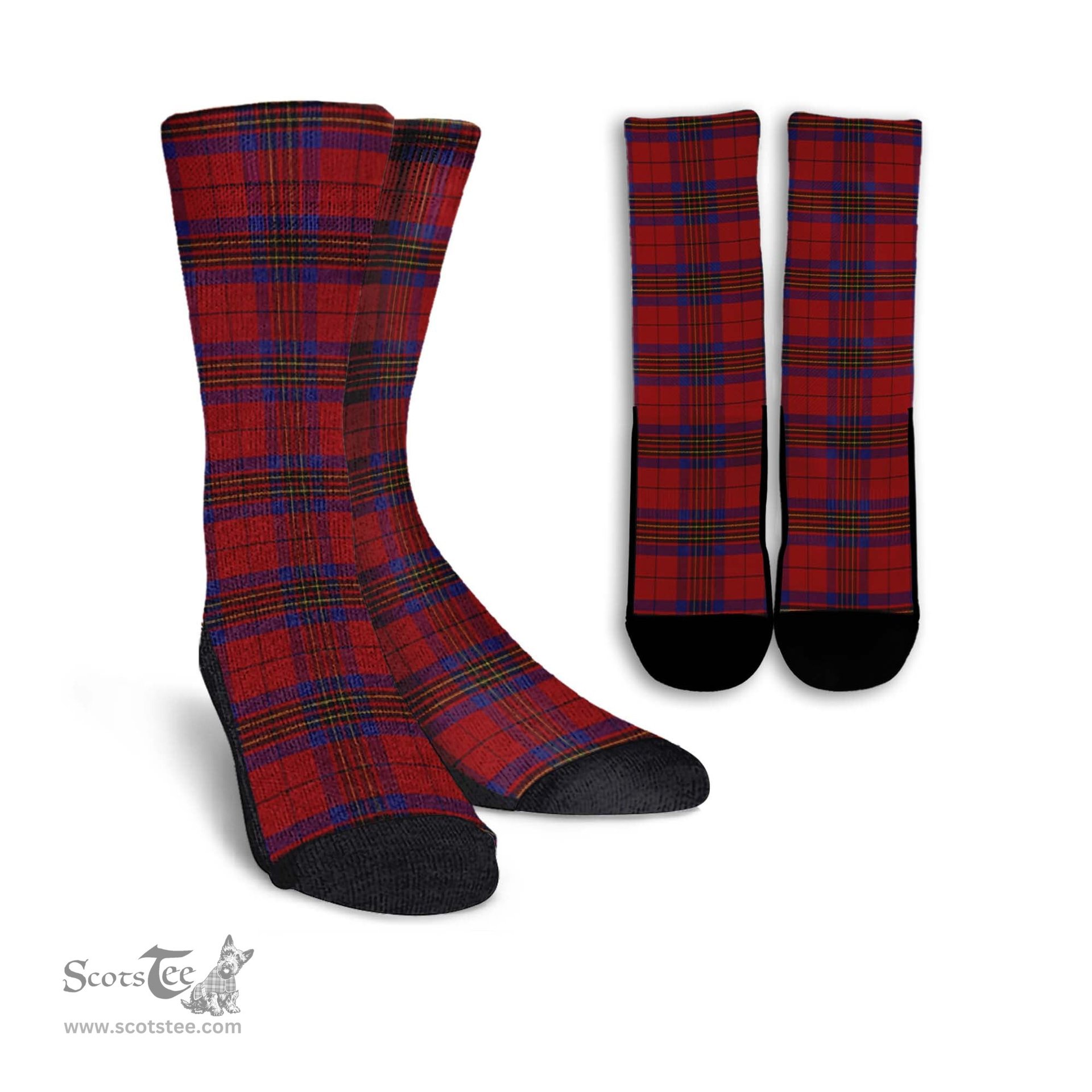 ScotsTee Shop Scottish Leslie Red Clan Tartan Socks For Men & Women